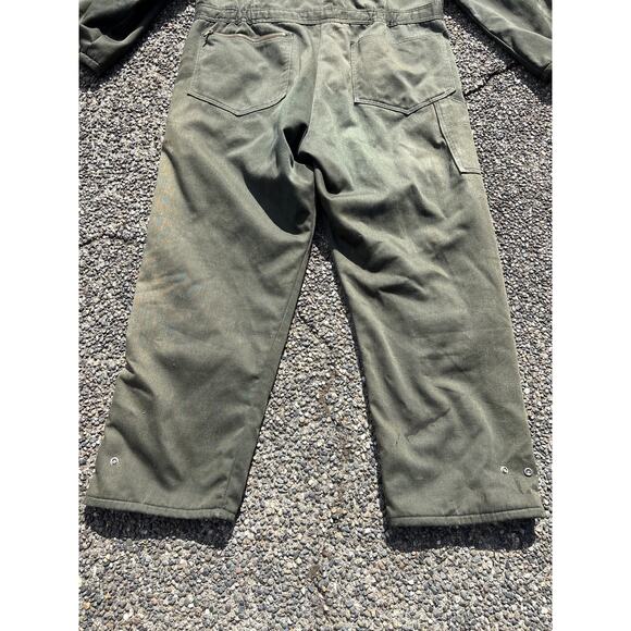 Vintage 80’s Walls Blizzard Pruf insulated coveralls Green thrashed faded Large - Picture 8 of 8